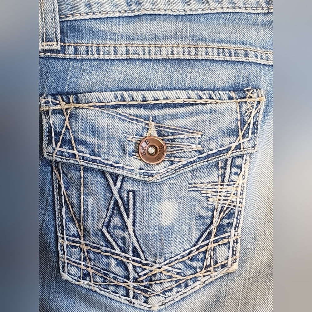 BKE Stella Tailored Boot Stretch Jean Low Rise Western Boho Size 31x33.5 - Picture 4 of 16